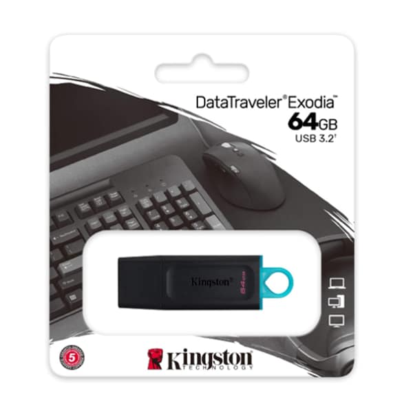 Kingston DataTraveler Exodia Pen Drive 64GB USB 3.2 Kingston DataTraveler Exodia Pen Drive 64GB USB 3.2